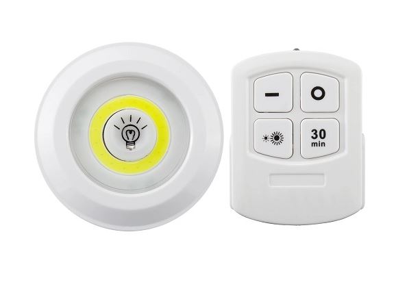 Remote controlled COB LED puck lights (2 pack)