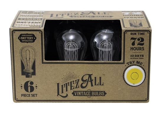 LED Edison bulb 6 piece string lights