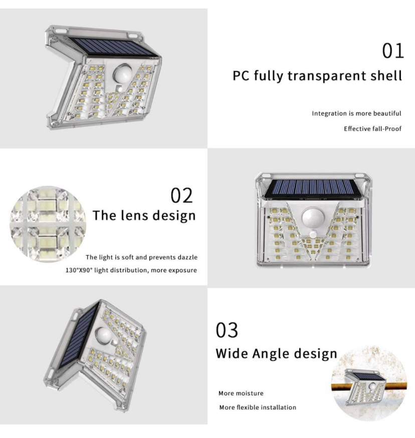 cx wall light 33 LED white shell