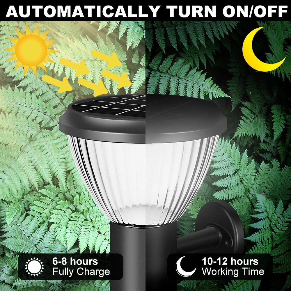 Garden solar wall light aluminio 5w negro jardin redonda (Grado A)