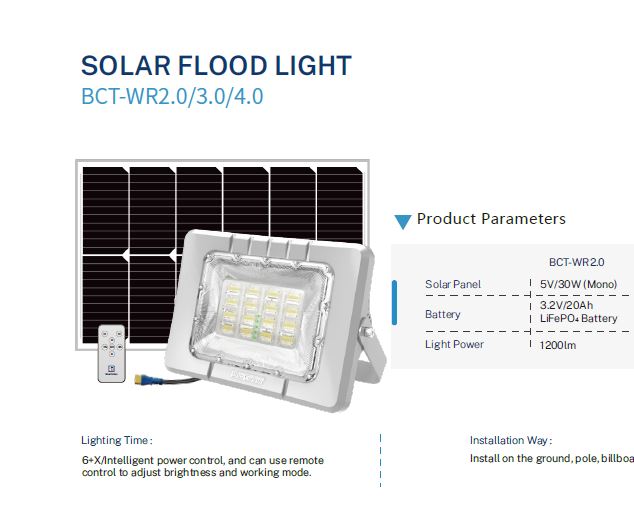 Flood light Solar Aluminio Gris Carbon 200W - BC200
