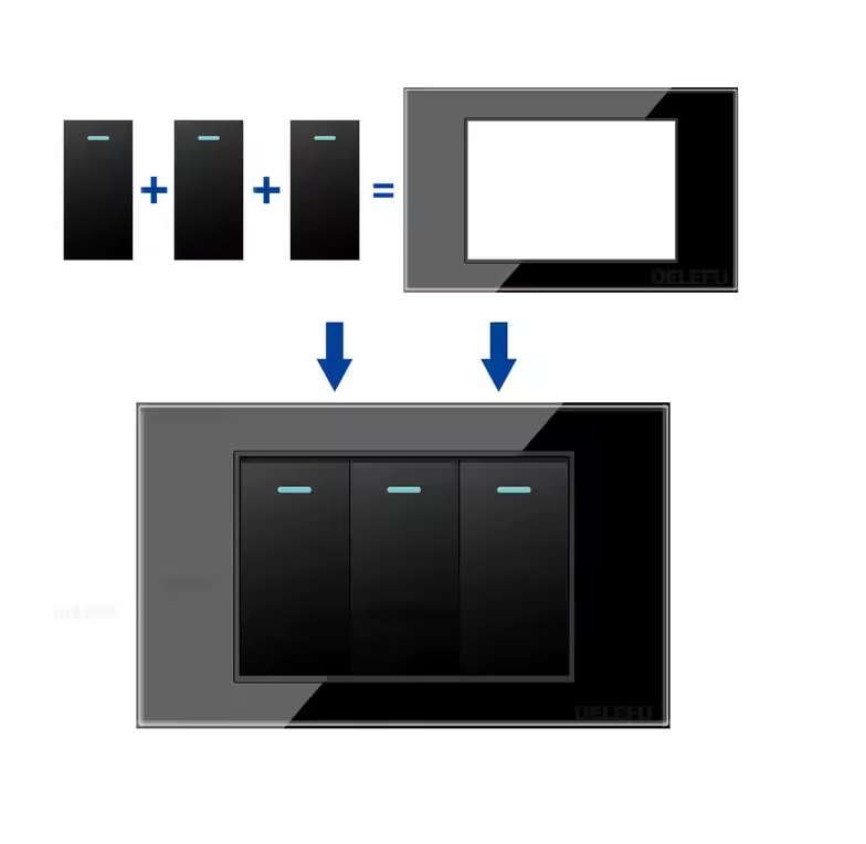 ViVeLUXUR Switch 3 way 1/3 Blanco +