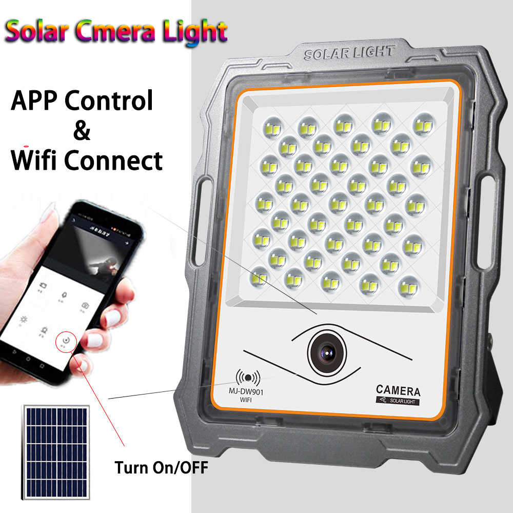 Solar Flood light 100w camara wifi