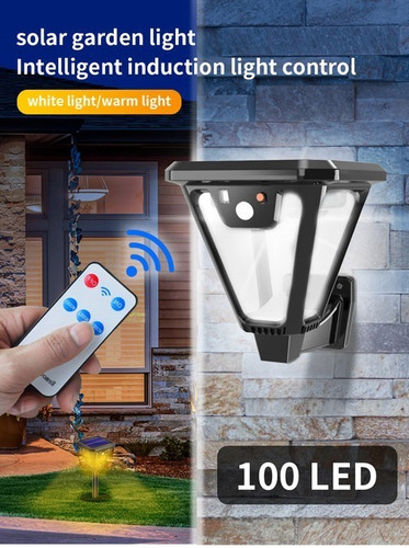 Garden wall light white piso o pared plastica + sensor jardin solar cxjp70