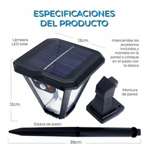 Garden wall light white piso o pared plastica + sensor jardin solar cxjp70
