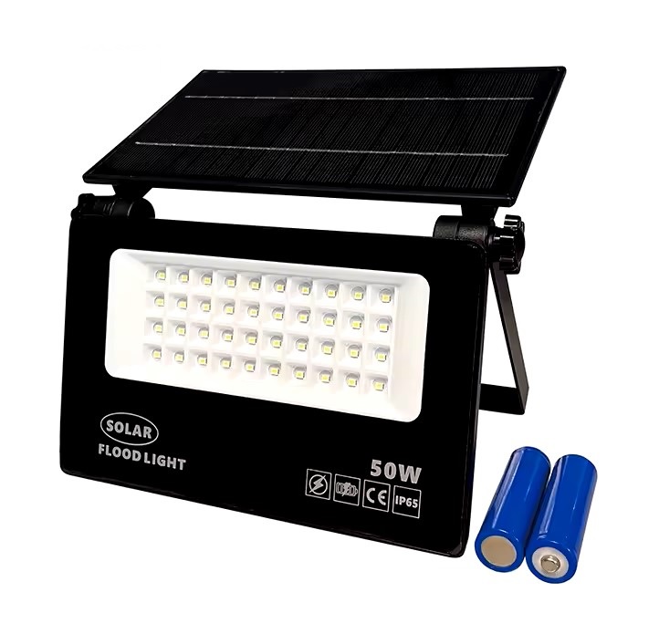 [7701] Flood light solar 50w todo en uno instalación 1 sola pieza pared