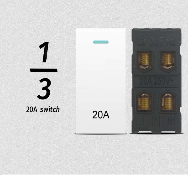 ViVeLUXUR Switch 20 AMP 1/3 Blanco