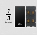 ViVeLUXUR Switch 20 AMP 1/3 negro