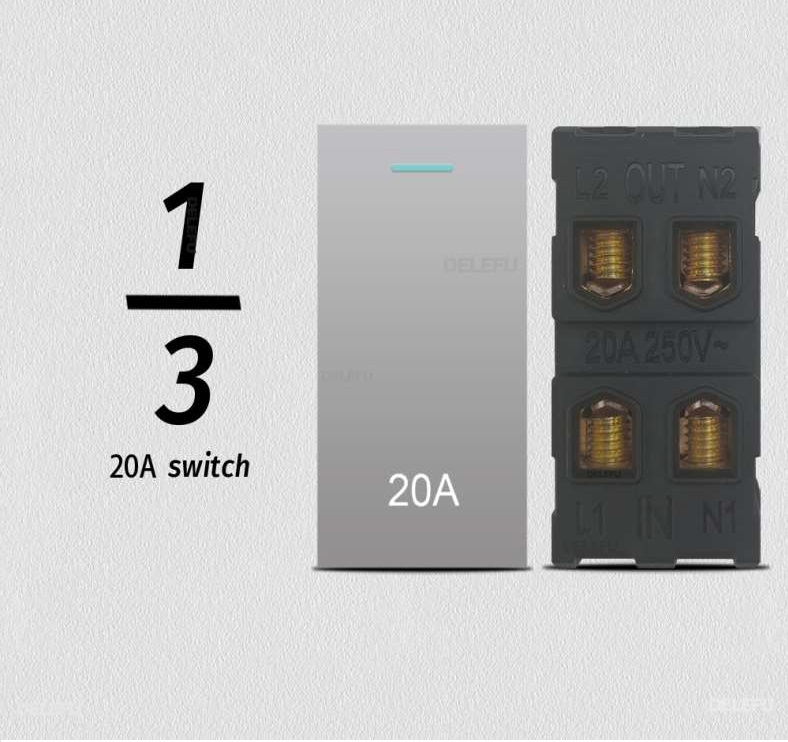 ViVeLUXUR Switch 20 AMP 1/3 Gris