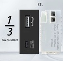 ViVeLUXUR Socket USB Tipo C 1/3 Negro peq