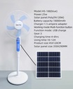 Abanico Pedestal 25w con panel solar 20w, Recargable, Luz, 12 horas de trabajo