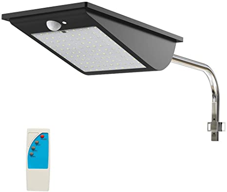 [1300] Foco solar negro, 1300 lumens, control remoto