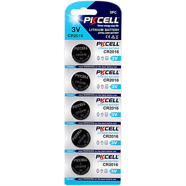 Batería tipo botón CR2016 pqt 5 pkcell button cell CR