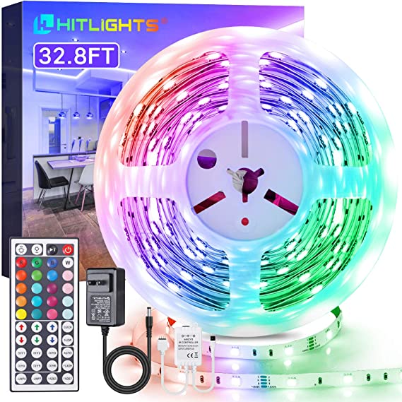 KIT 33 Cinta LED HITLIGHTS 33ft RGB 50/50 ip30, control remoto