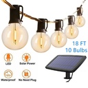 Solar, 10 bulb, strip IP44 Blanco guirnalda solar 18 PIES, perfecta para patios