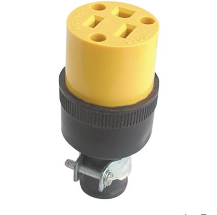 Conector hembra receptáculo 120v 3 aberturas, perfecta para extensión