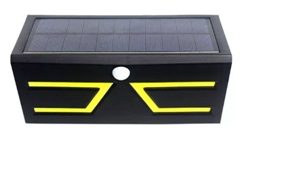 [T-33101] Doble COB wall light solar NEGRA, luz trasera enciende e ilumina pared