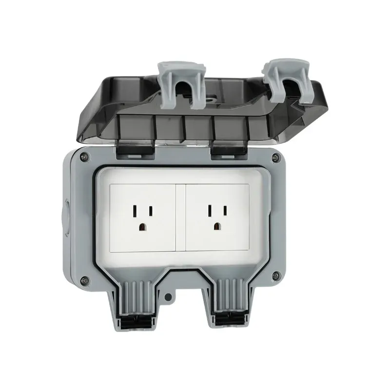 Receptáculo doble IP66 exterior, caja completa waterproof, viveluxur