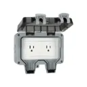 Receptáculo doble IP66 exterior, caja completa waterproof, viveluxur