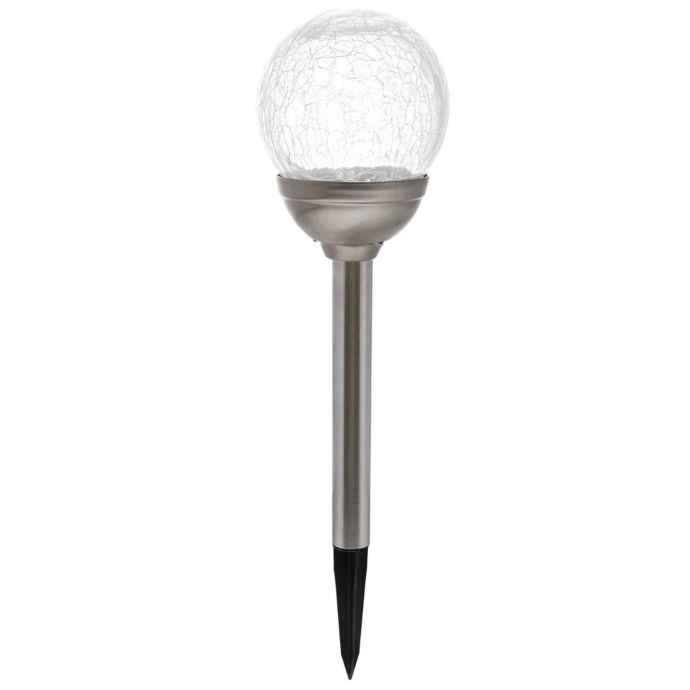 [T-004] Jardin giant solar bola crista RGB, stainless steel, has que tu jardin deslumbre