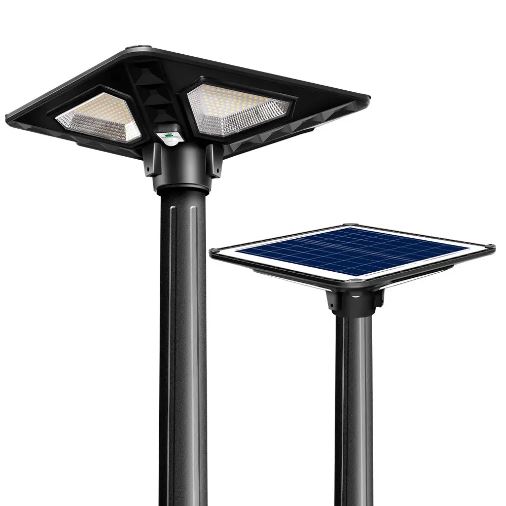 Lampara Solar 360 grados de tope cuadrada 200w, solo lampara, sensor