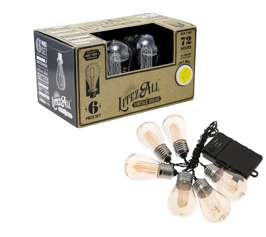 [T-22347] LED Edison bulb 6 piece string lights