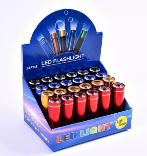 [T-0024] Linterna Aluminio Flashlight, perfecta para apagones, individual o display