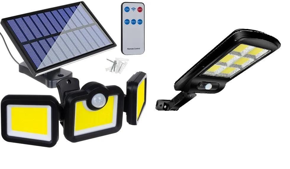 Combo de dos lamparas solares para patio