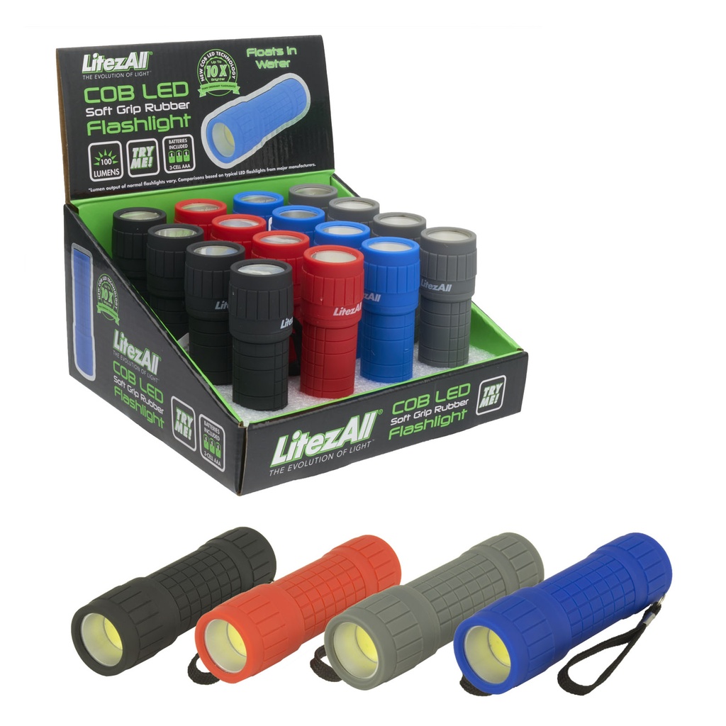 [21333] Linterna COB. goma. LA-COB14RBR 16/64 promier Flashlight