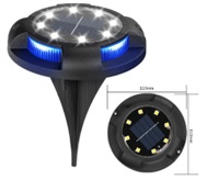 [44095] Luz jardin black 16 LED, + blue top led (caja de 4)