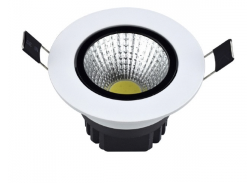[44002] LED COB Downlight 3w, facia, blanca y negra *