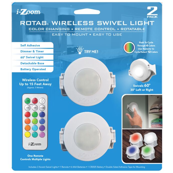 [FL266206] Wireless Swivel LIght 2 pack