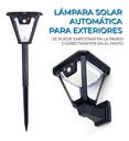 Garden wall light white piso o pared plastica + sensor jardin solar cxjp70