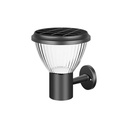Garden solar wall light aluminio 5w negro jardin redonda (Grado A) PARED