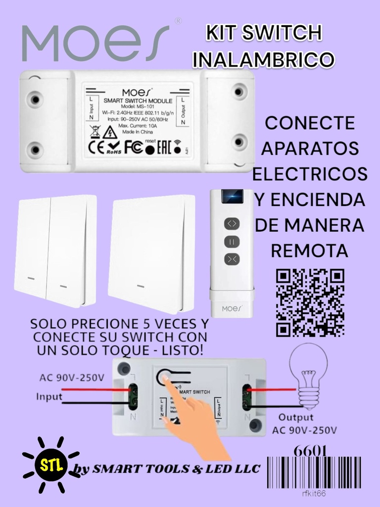 [6601] Kit Switch Inalámbrico RF switch + RF connector