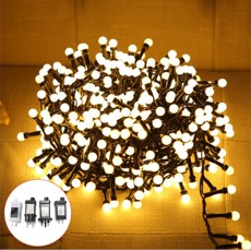[3393 MB250EC] Luz Decoración Navidad Bolitas Electrico BLANCO 16 Pies(250)
