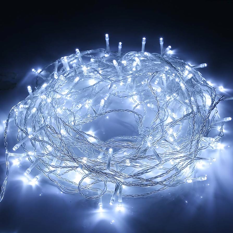 CX navidad electric BLANCA 100LED strip lights 33 pies *