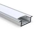 LED Aluminio barra hueca para strip 8 Pies, BARETA canal para LED