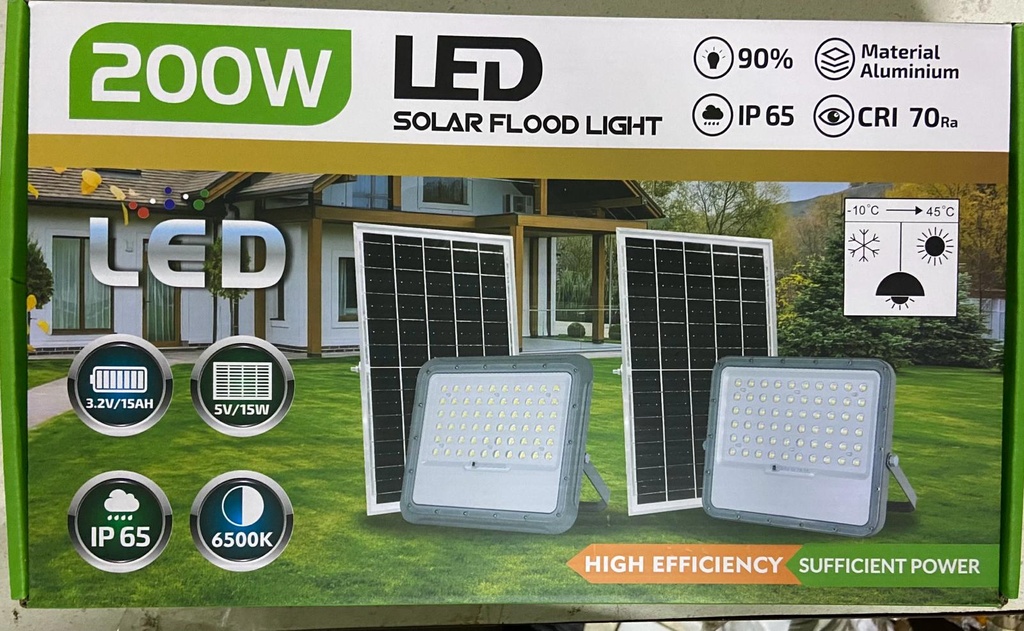 Flood light solar blanco 200w, control remoto RKFLN200 (copia)