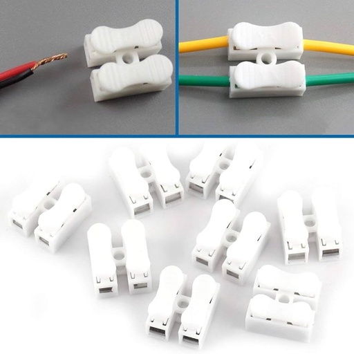 [2 conect] 2 PINS CONECTOR DE CABLES 10 AMP (PLASTICO)