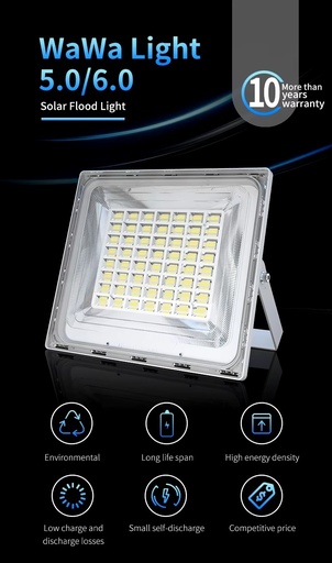 [8868] Flood light Solar Aluminio Gris 100W - CXFL100 (copia)