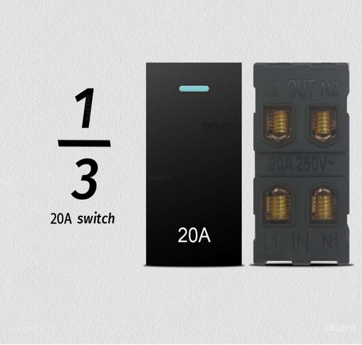 [9923] ViVeLUXUR Switch 20 AMP 1/3 negro