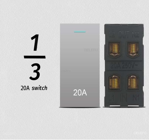 [9924] ViVeLUXUR Switch 20 AMP 1/3 Gris