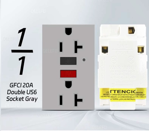 [9929] ViVeLUXUR Receptaculo GFCI 20A 1/1 Gris