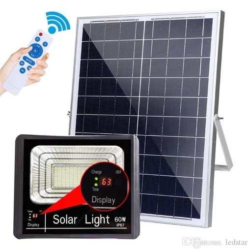 [44660] RK 60w Foco solar individual, con medidor led flood light