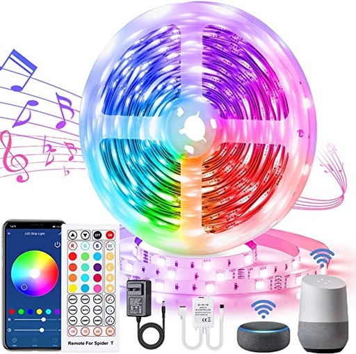 [3230wf] Kit Cinta HITLIGHTS wifi interior ip30, 33 pies,  Alexa + Google voz stripe RGB 50/50 -60